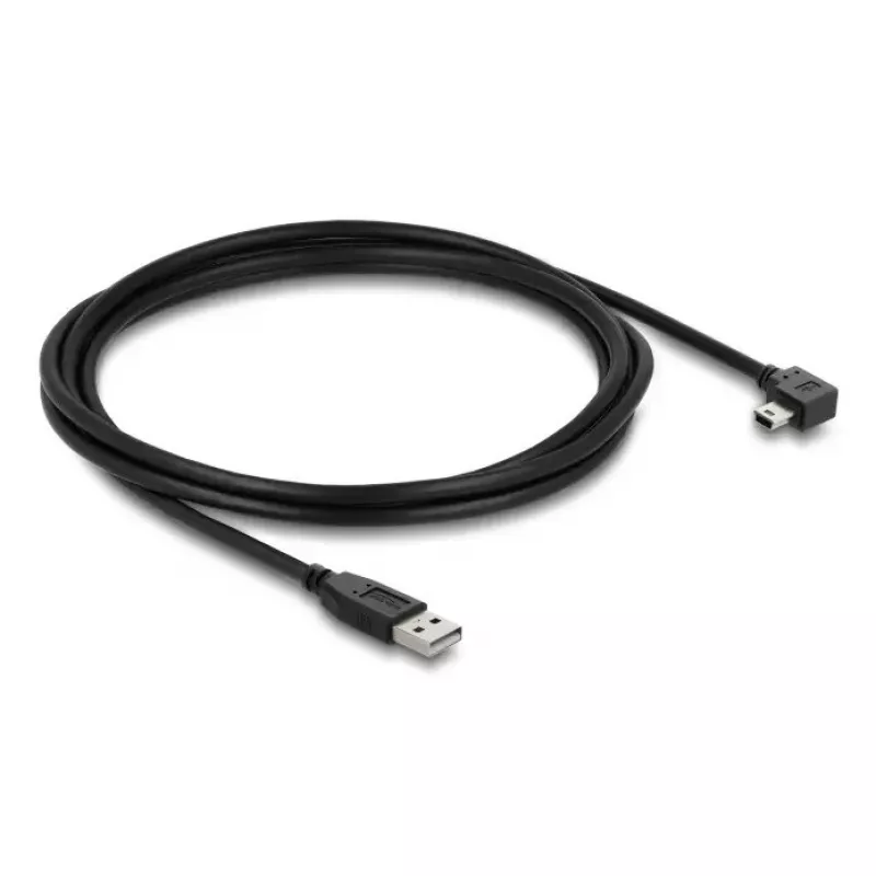 USB 2.0 laidas DELOCK Type-A patinas į Mini-USB B patinas stačiakampis, 2 m, juodas