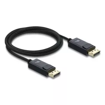 DELOCK bendraašis DisplayPort laidas 16K 60 Hz 80 Gbps, DisplayPort į DisplayPort, 2 m, juodas, pintas apvalkalas
