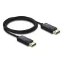 DELOCK bendraašis DisplayPort laidas 16K 60 Hz 80 Gbps, DisplayPort į DisplayPort, 2 m, juodas, pintas apvalkalas