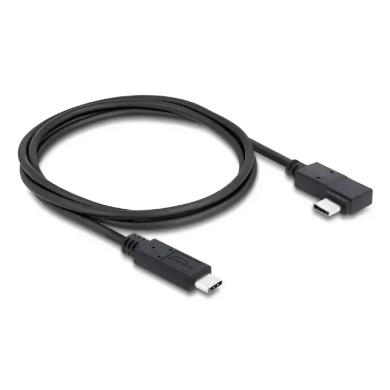 DELOCK bendraašis USB4 Gen 3x2 laidas kampuotas kairėn/dešinėn USB-C į USB-C 40 Gbps USB PD 3.1 240 W 0.5 m