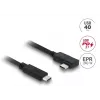 DELOCK bendraašis USB4 Gen 3x2 laidas USB-C į USB-C 40 Gbps PD 3.1 240 W kampuotas kairysis/dešinysis 1 m