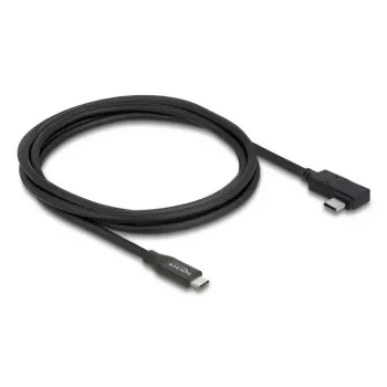 Kabelis DELOCK bendraašis USB4 Gen 3x2 40 Gbps USB-C į USB-C kampinis kairėn/dešinėn PD 3.1 240 W 2 m
