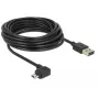 USB 2.0 laidas DELOCK Type-A į Micro-USB B kampuotas kairėn/dešinėn, 5 m, juodas