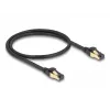 Tinklo kabelis DeLOCK RJ45 Cat.6A kištukas-kištukas S/FTP 0,5 m juodas