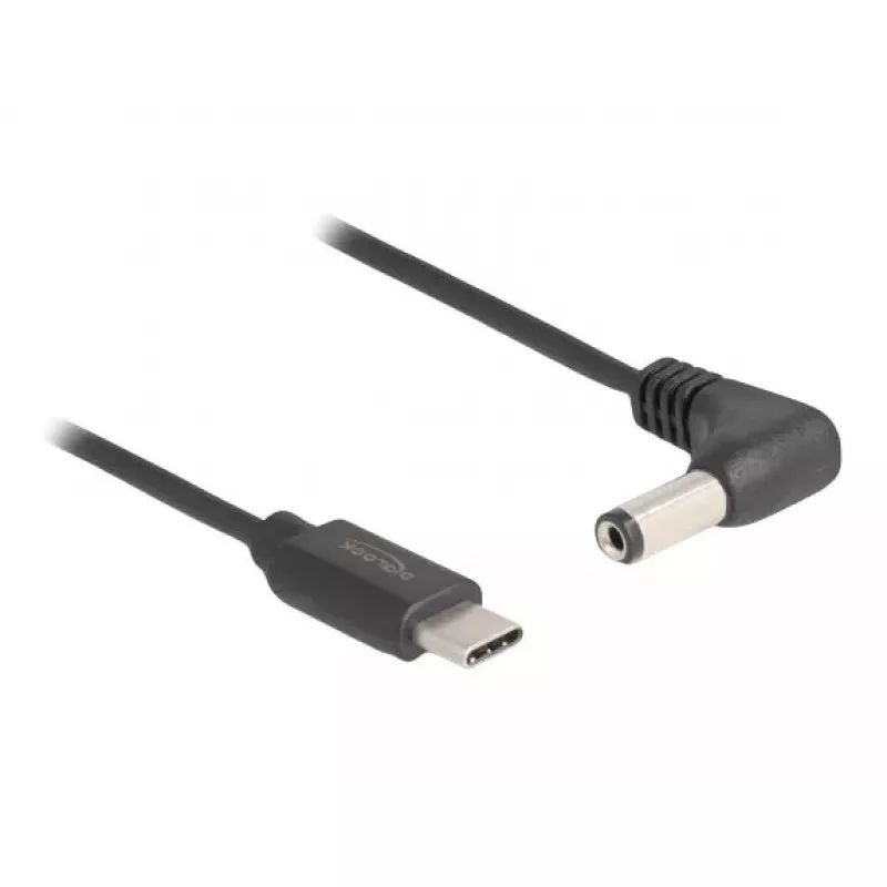 DeLOCK 85398 maitinimo kabelis juodas 1,5 m USB C 5,5 x 2,1 mm