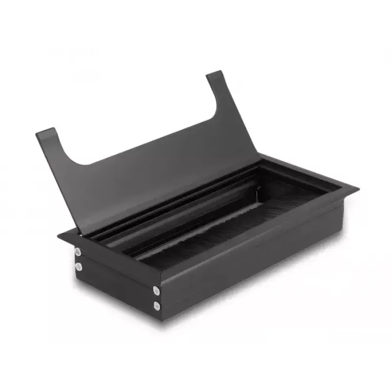 Kabelių įvadas DELOCK 66856 stalui, juodas, 80×160×28 mm, 1 vnt.