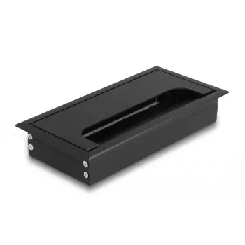 Kabelių įvadas DELOCK 66856 stalui, juodas, 80×160×28 mm, 1 vnt.