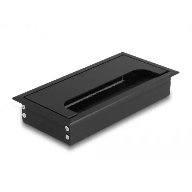 Kabelių įvadas DELOCK 66856 stalui, juodas, 80×160×28 mm, 1 vnt.
