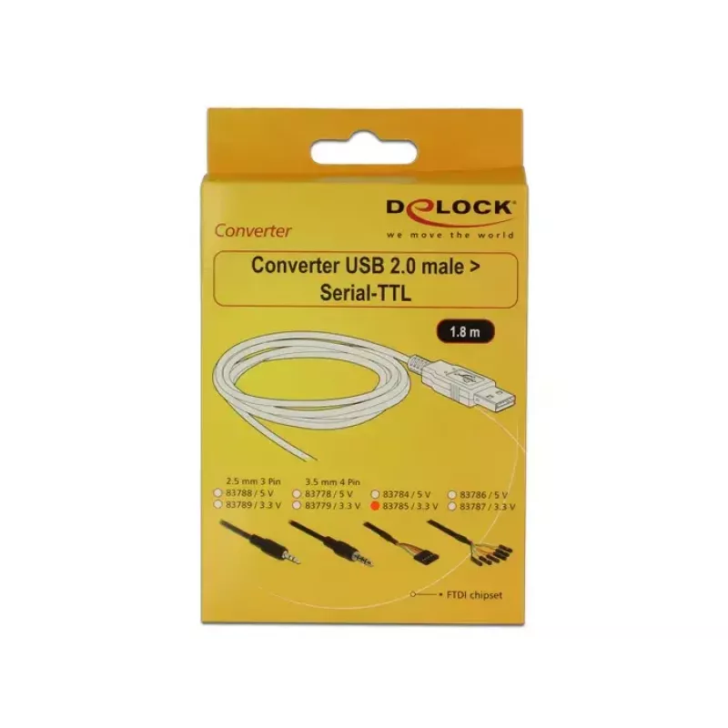 USB laidas DeLOCK 1,8 m USB2.0-A/TTL 6-kaiščiai juodas