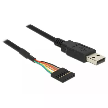 USB laidas DeLOCK 1,8 m USB2.0-A/TTL 6-kaiščiai juodas