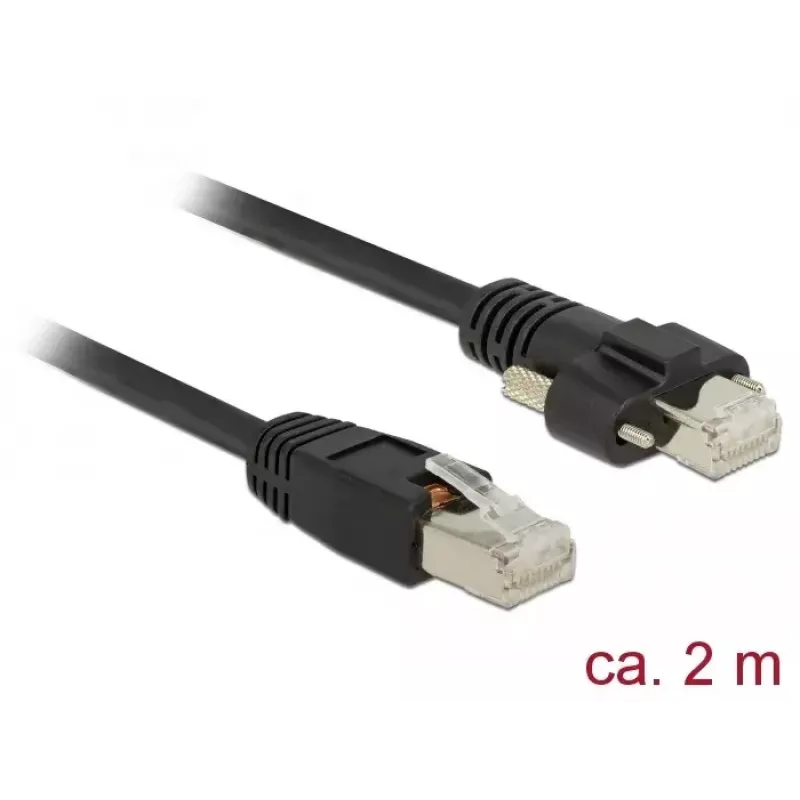 Tinklo kabelis DeLOCK 85668 RJ-45 Cat6 2m Juodas
