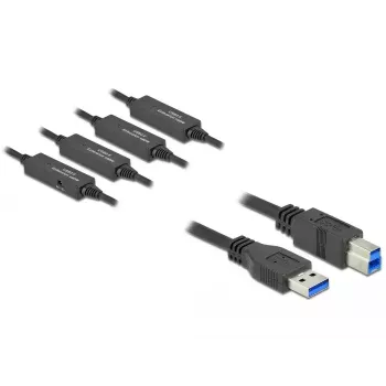 USB kabelis DeLOCK 85382 USB 3.2 Gen 1 20 m USB A USB B Juoda