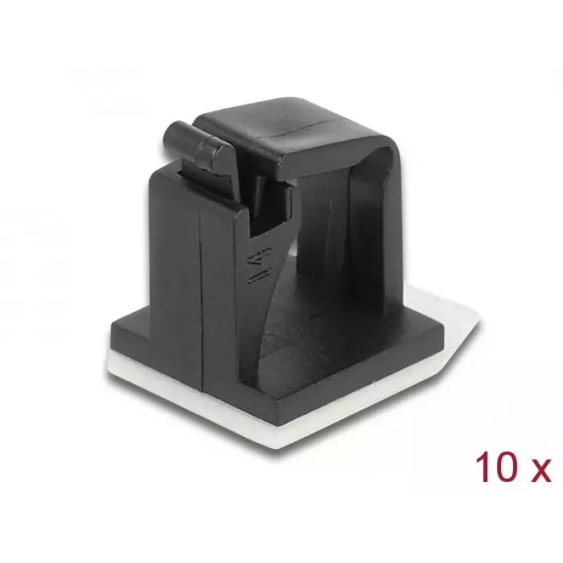 Kabelių laikiklis DeLOCK 60247 lipnus juodas 10 vnt.