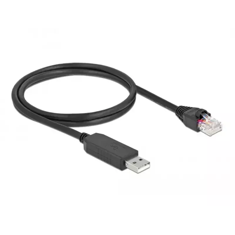 Nuosekliojo ryšio kabelis DeLOCK 64160 USB Type-A į RJ45 1 m juodas