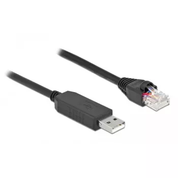 Nuosekliojo ryšio kabelis DeLOCK 64160 USB Type-A į RJ45 1 m juodas