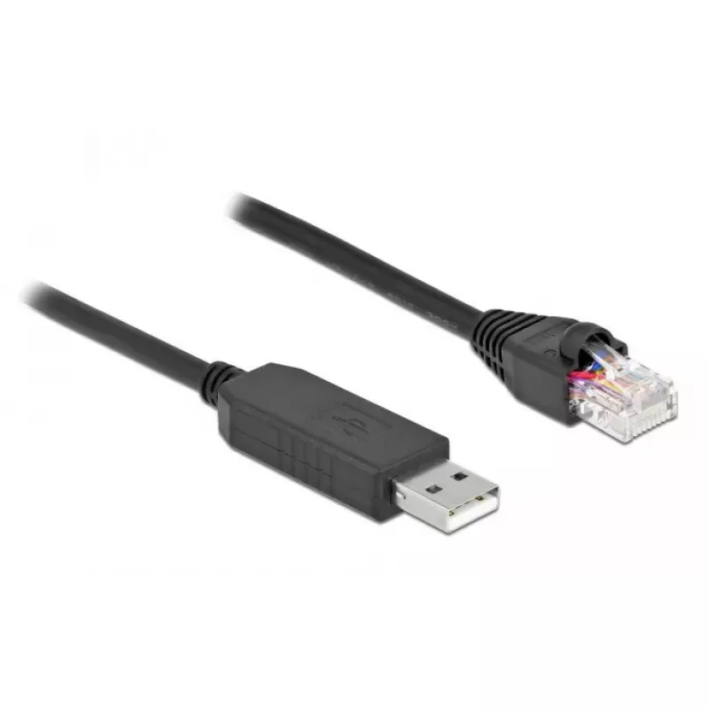 Nuosekliojo ryšio kabelis DeLOCK 64160 USB Type-A į RJ45 1 m juodas