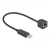 Nuosekliojo ryšio kabelis DeLOCK 64162 USB 2.0 Type-A į RS-232 RJ45 25 cm juodas