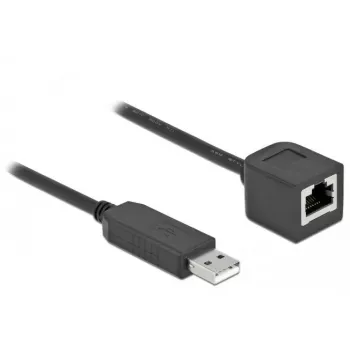 Nuosekliojo ryšio kabelis DeLOCK 64162 USB 2.0 Type-A į RS-232 RJ45 25 cm juodas