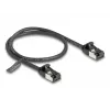 DeLOCK RJ45 tinklo kabelis, kištukas-kištukas, Cat.8.1, lankstus, 0,5 m, juodas