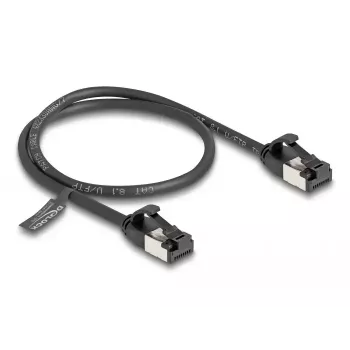 DeLOCK RJ45 tinklo kabelis, kištukas-kištukas, Cat.8.1, lankstus, 0,5 m, juodas