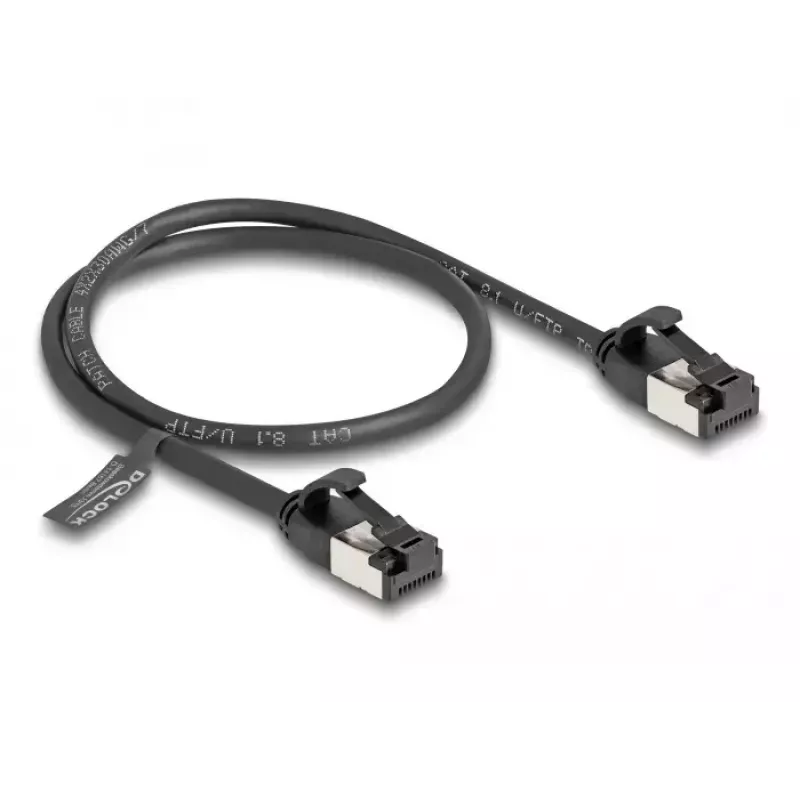 DeLOCK RJ45 tinklo kabelis, kištukas-kištukas, Cat.8.1, lankstus, 0,5 m, juodas