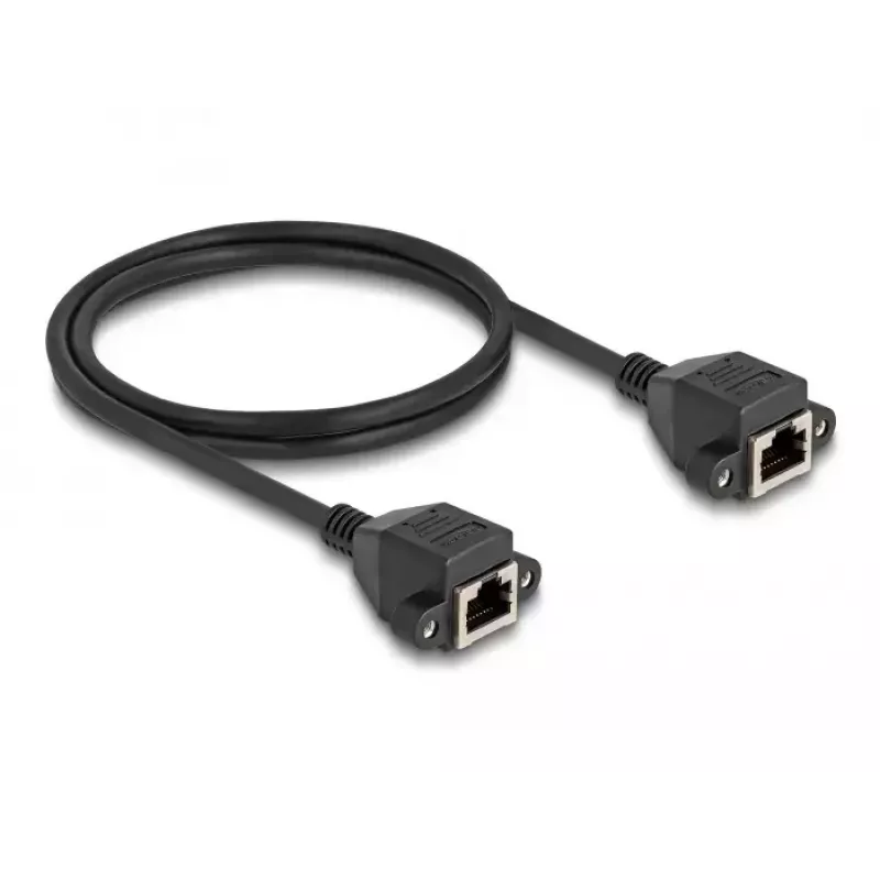 DeLOCK RJ50 ilginamasis kabelis, kištukinis lizdas į kištukinį lizdą, S/FTP, 1 m, juodas