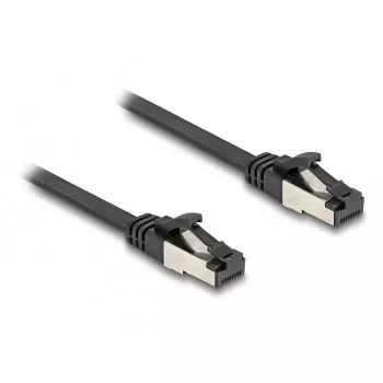 Tinklo kabelis DeLOCK RJ45 plokščias komutacinis kabelis kištukas į kištuką Cat.8.1 1 m juodas