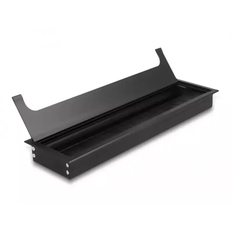 Kabelių įvadas DELOCK 66858 stalui, juodas, 80×300×28 mm