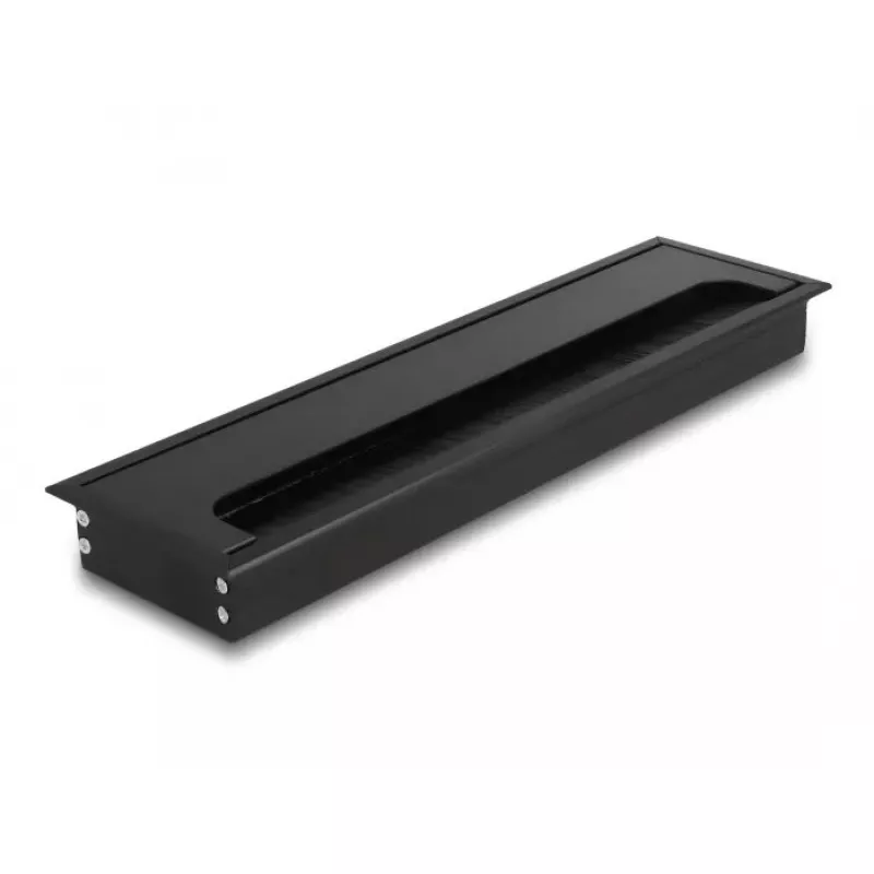 Kabelių įvadas DELOCK 66858 stalui, juodas, 80×300×28 mm