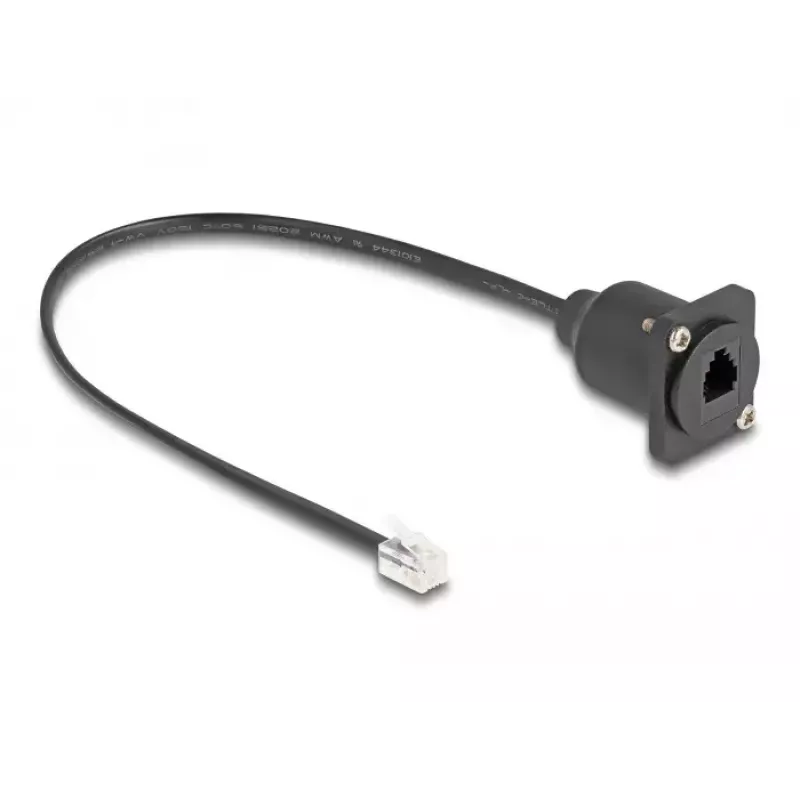 DeLOCK D-Type RJ10 laido kištukas į lizdą juodas 30 cm