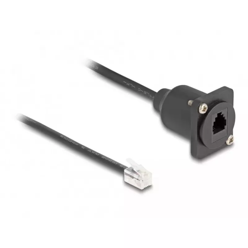 DeLOCK D-Type RJ10 laido kištukas į lizdą juodas 30 cm