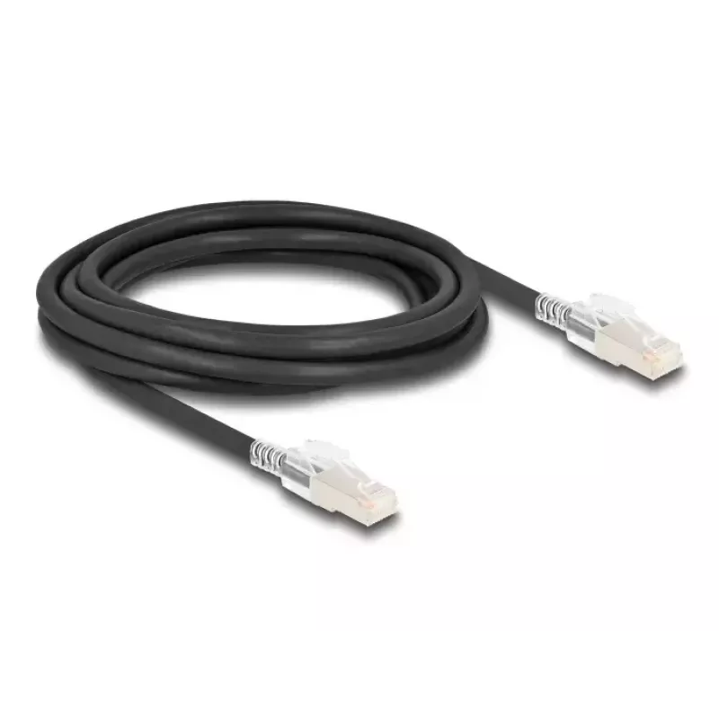 Tinklo kabelis DELOCK 80257 — Cat6a S/FTP (S‑STP), RJ‑45 į RJ‑45, 3 m, juodas