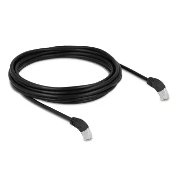 DeLOCK RJ45 tinklo laidas Cat.6A S/FTP 45° žemyn kampuotas 5 m juodas