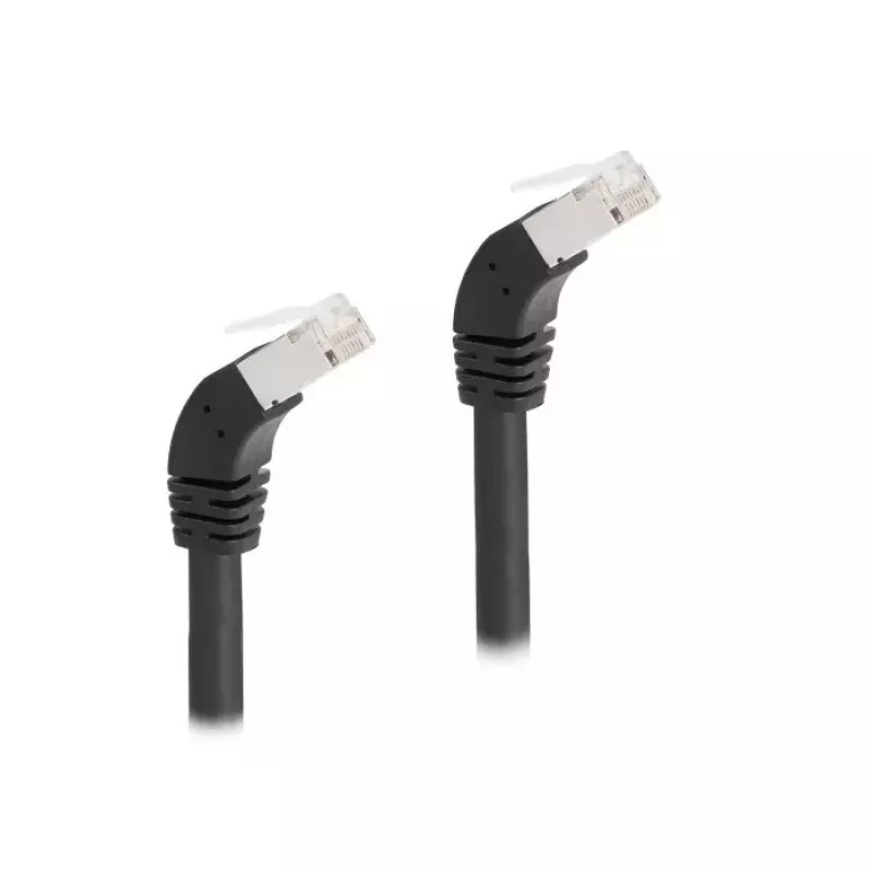 DeLOCK RJ45 tinklo laidas Cat.6A S/FTP 45° žemyn kampuotas 5 m juodas