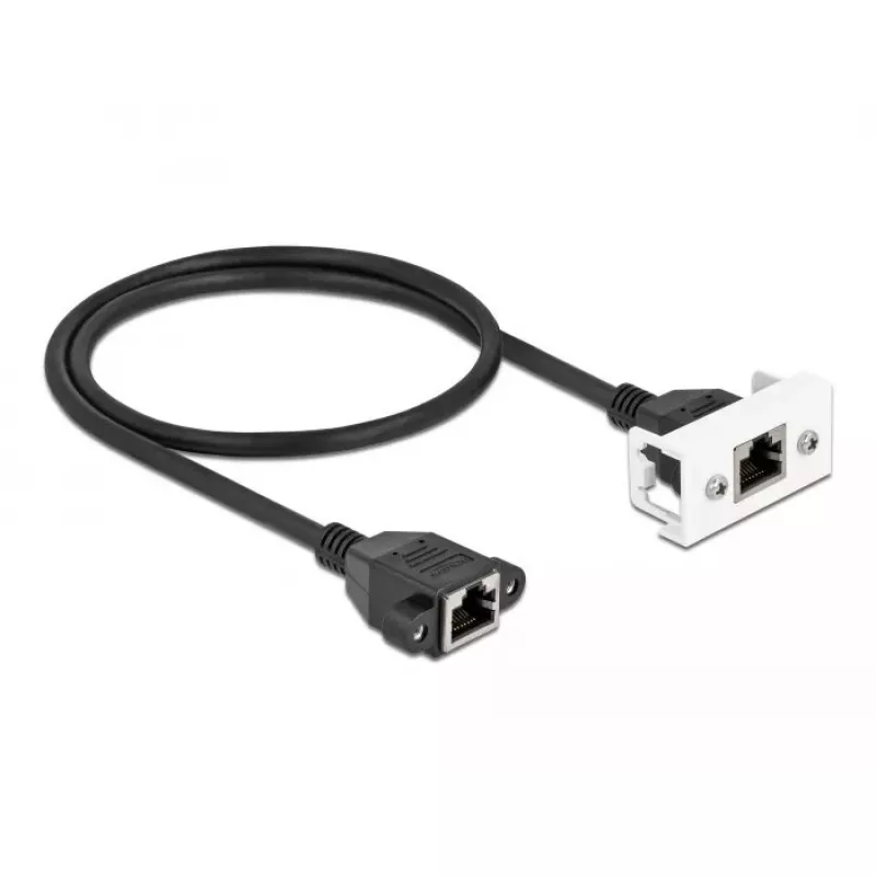 DeLOCK tinklo ilginimo kabelis Cat.6A 50 cm S/FTP RJ45 juodas