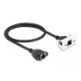 DeLOCK tinklo ilginimo kabelis Cat.6A 50 cm S/FTP RJ45 juodas