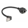 DeLOCK tinklo ilginimo kabelis S/FTP RJ45 90° kampuotas į RJ45 Cat.6A 0,25 m juodas