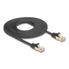 Tinklo kabelis DeLOCK RJ45 Plokščias 5m Cat6A Juodas