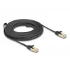Tinklo kabelis DeLOCK RJ45 plokščias 7,5 m Cat6A U/FTP juodas