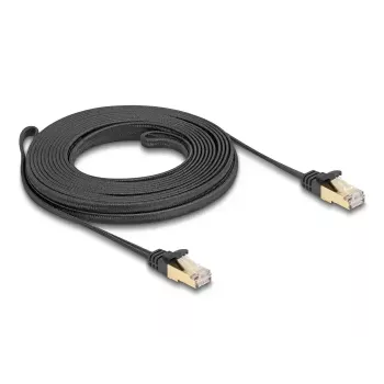 Tinklo kabelis DeLOCK RJ45 plokščias 7,5 m Cat6A U/FTP juodas