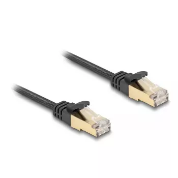 Tinklo kabelis DeLOCK RJ45 plokščias 7,5 m Cat6A U/FTP juodas