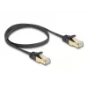 Tinklo kabelis DeLOCK RJ45 plokščias 0,5 m Cat.6A juodas