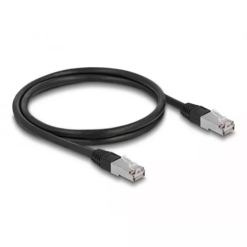 DeLOCK RJ45 Cat.6A S/FTP tinklo kabelis 1m juodas