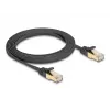 Tinklo laidas DeLOCK RJ45 Plokščias Cat.6A 2 m Juodas