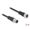 Tinklo kabelis DeLOCK M12 kabelis D-coded 4 pin male to female Cat5e 2 m juodas