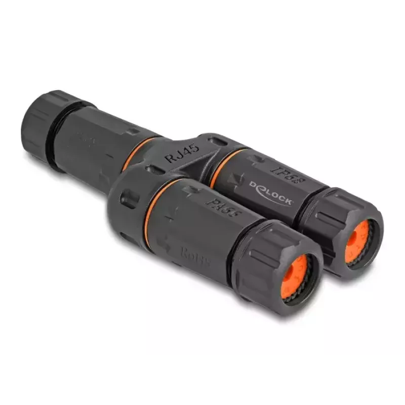 Tinklo kabelis DeLOCK 88143 Y formos adapteris RJ45 į 2 x RJ45 Cat.6 juodas