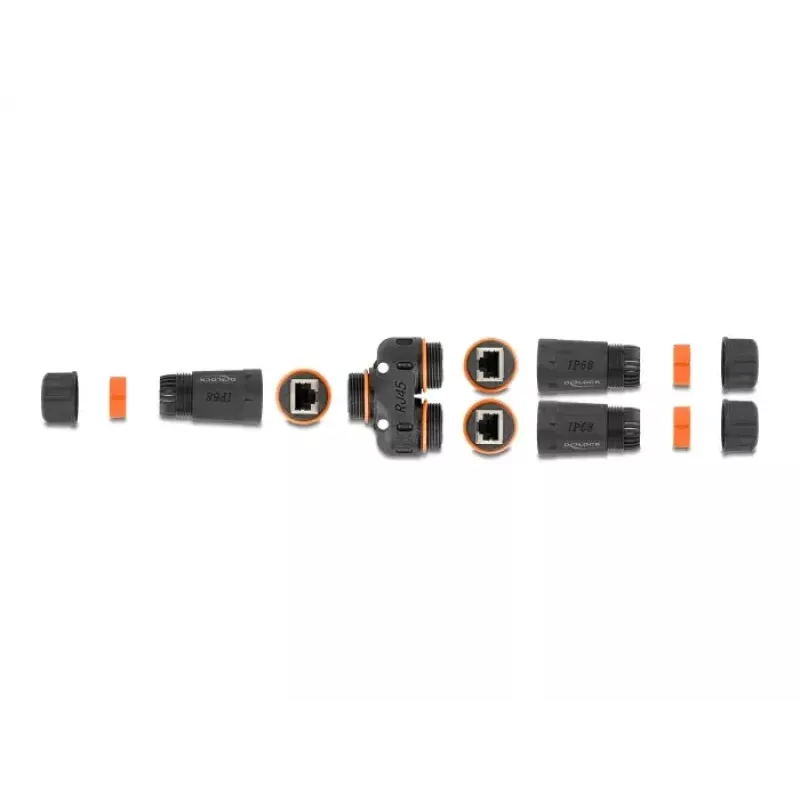 Tinklo kabelis DeLOCK 88143 Y formos adapteris RJ45 į 2 x RJ45 Cat.6 juodas