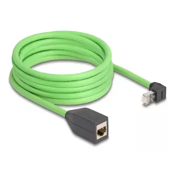 Tinklo kabelis DeLOCK RJ45 Cat.6A aukštyn kampuotas kištukas prie lizdo 5 m žalias