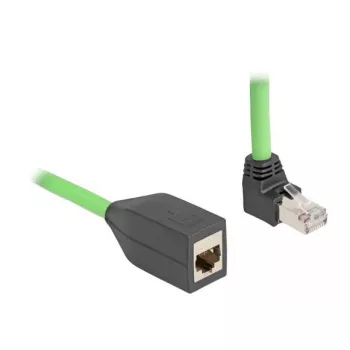 Tinklo kabelis DeLOCK RJ45 Cat.6A aukštyn kampuotas kištukas prie lizdo 5 m žalias