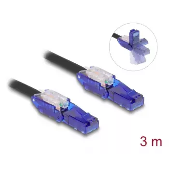 Tinklo kabelis DeLOCK 80928 RJ-45 Cat6 3 m juoda violetinė